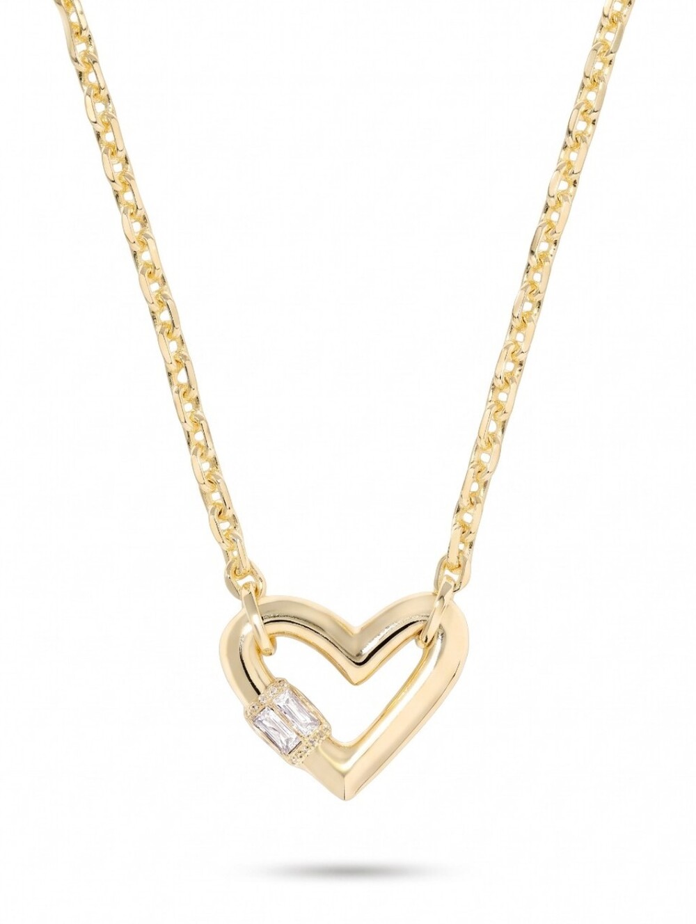 Kendra Scott Emery Heart Short Necklace in Gold White Cubic Zirconia
